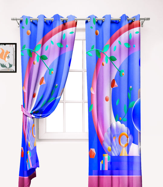 Ultimate Trends Premium Polyester 3D Modern Curtain For Home Décor Electric Blue Color, 1 Piece