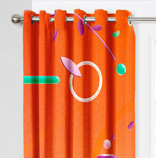 Ultimate Trends Premium Polyester 3D Modern Curtain For Home Décor Orange Color, 1 Piece