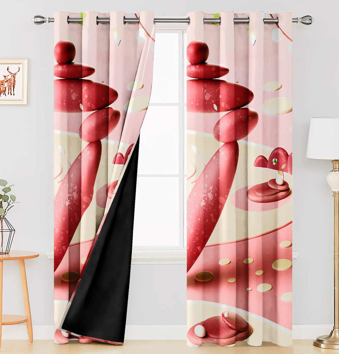 Ultimate Trends Premium Polyester 3D Modern Curtain For Home Décor Peach Color, 1 Piece