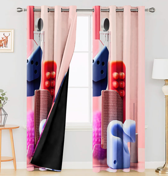 Ultimate Trends Premium Polyester 3D Modern Curtain For Home Décor Peach Color, 1 Piece