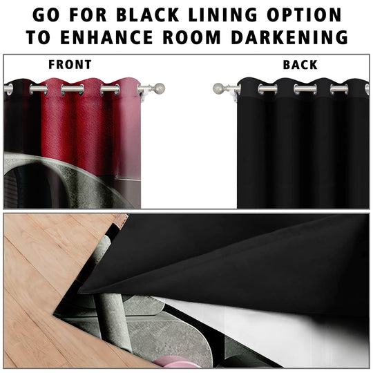 Ultimate Trends Premium Polyester 3D Modern Curtain For Home Décor Black Color, 1 Piece