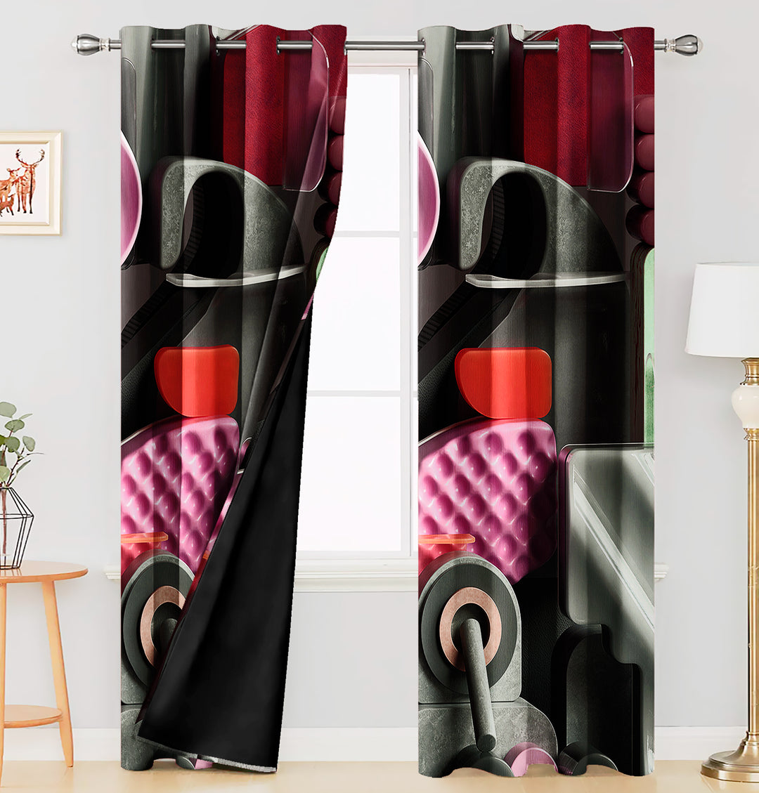 Ultimate Trends Premium Polyester 3D Modern Curtain For Home Décor Black Color, 1 Piece