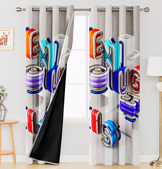 Ultimate Trends Premium Polyester 3D Modern Curtain For Home Décor Grey Color, 1 Piece