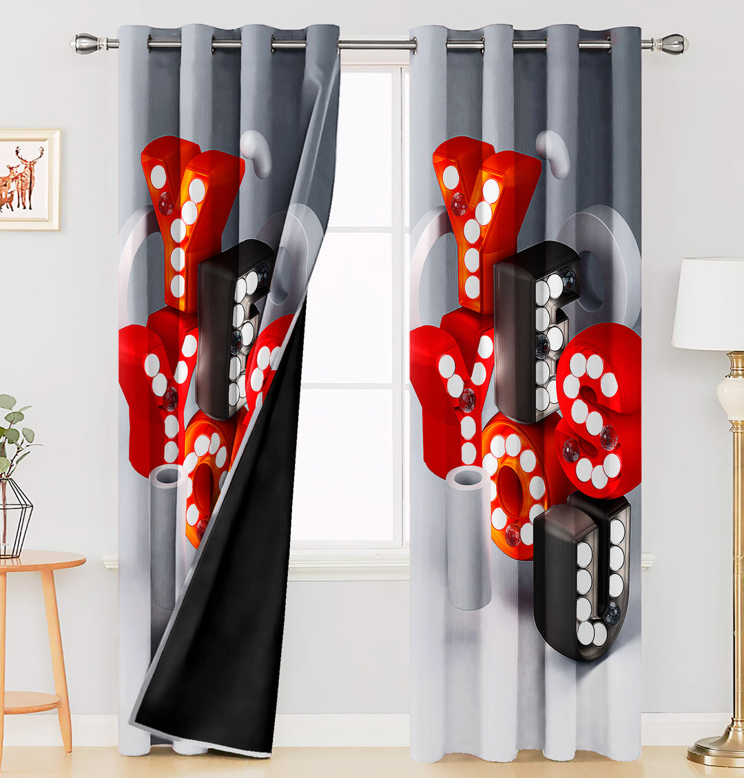 Ultimate Trends Premium Polyester 3D Modern Curtain For Home Décor Grey Color, 1 Piece