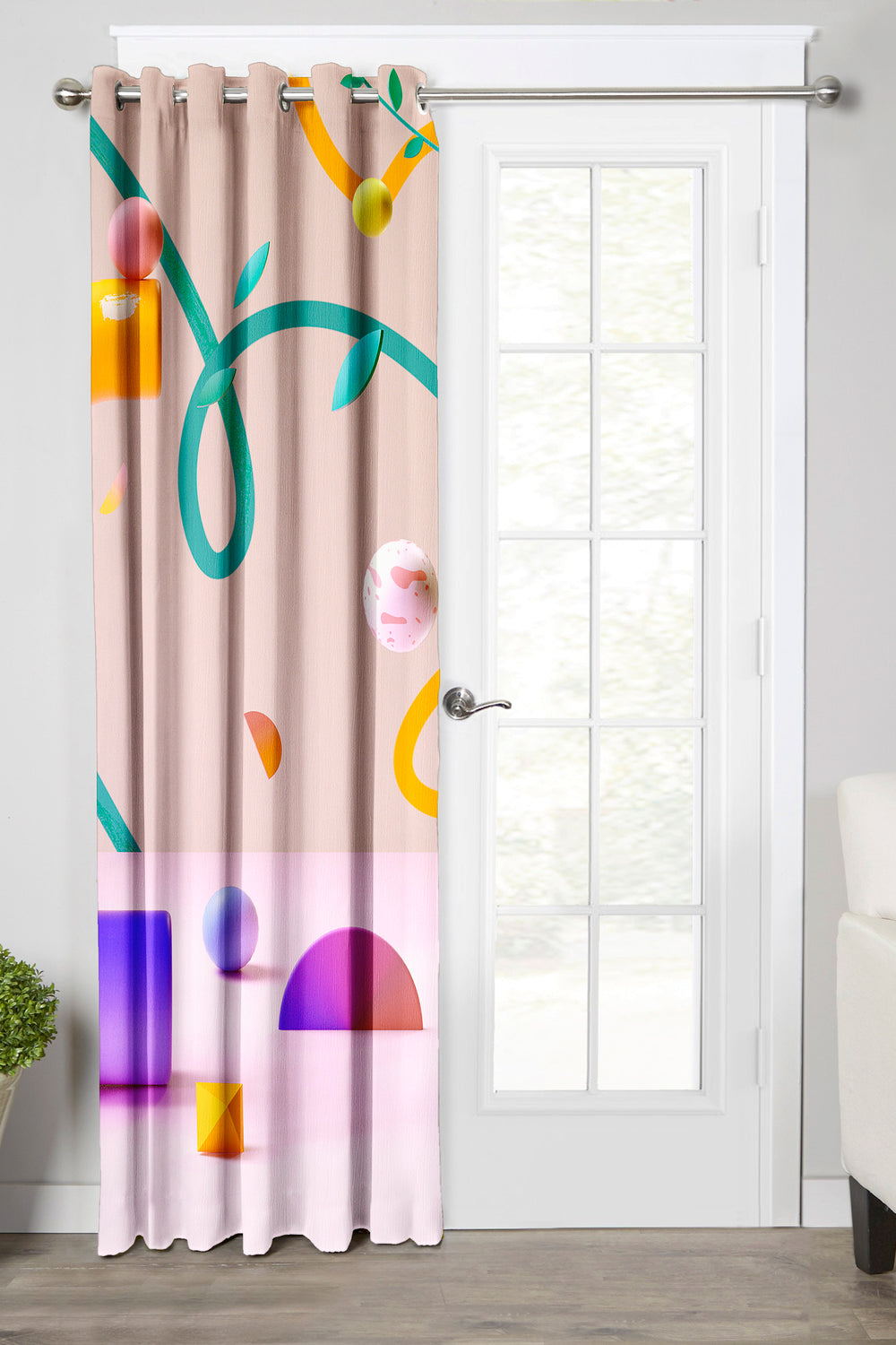 Ultimate Trends Premium Polyester 3D Modern Curtain For Home Décor Multi Color, 1 Piece