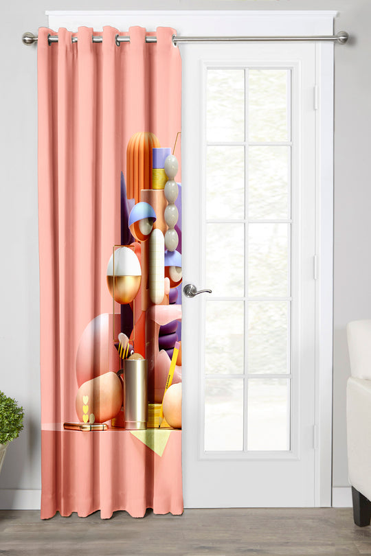 Ultimate Trends Premium Polyester 3D Modern Curtain For Home Décor Peach Color, 1 Piece