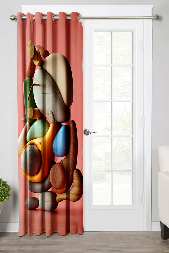 Ultimate Trends Premium Polyester 3D Modern Curtain For Home Décor Peach Color, 1 Piece