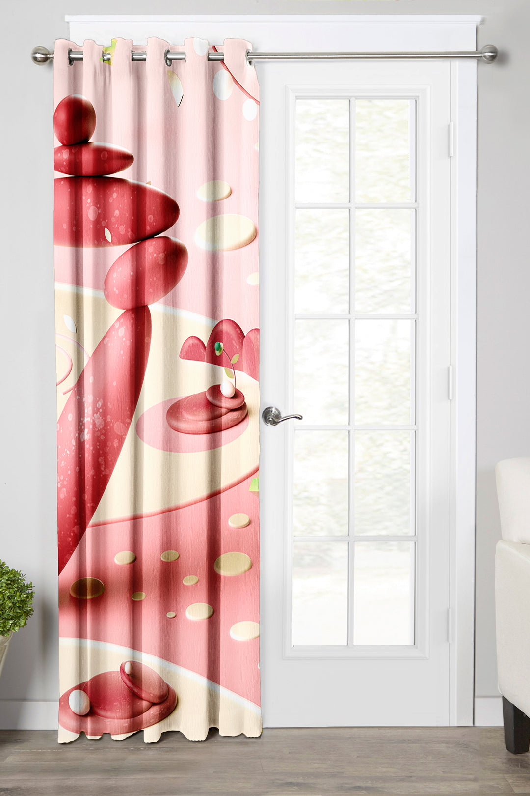 Ultimate Trends Premium Polyester 3D Modern Curtain For Home Décor Peach Color, 1 Piece