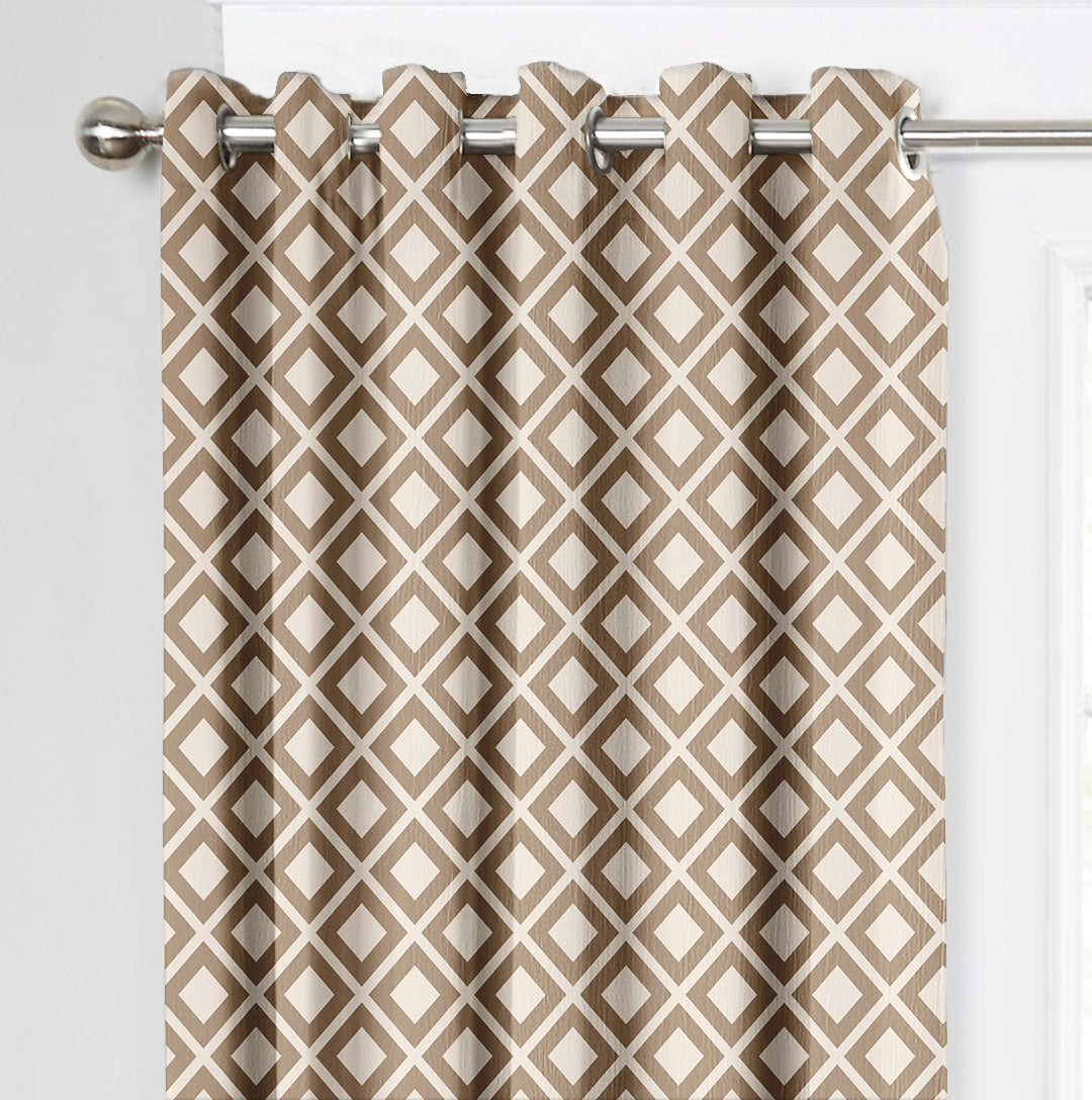 Ultimate Trends Premium Polyester Chevron Pattern Digital Printed Curtain, Thunder Grey Color, 1 Piece