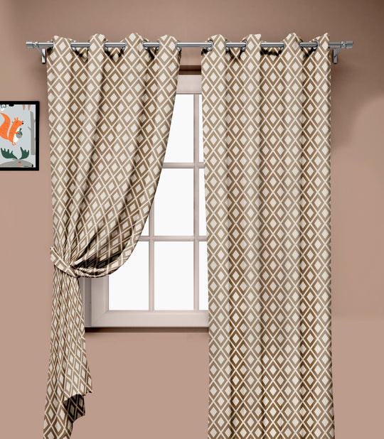 Ultimate Trends Premium Polyester Chevron Pattern Digital Printed Curtain, Thunder Grey Color, 1 Piece