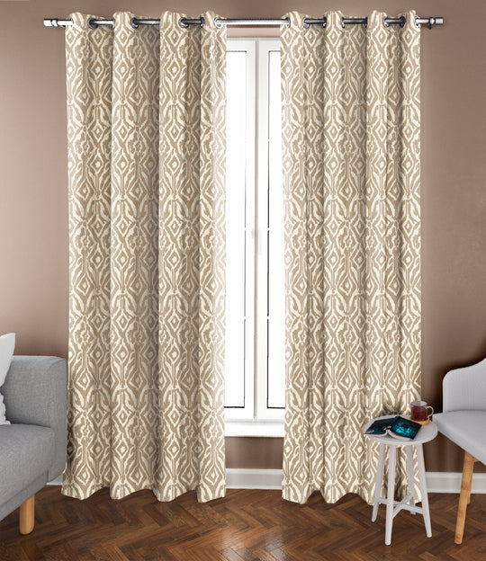 Ultimate Trends Premium Polyester Abstract Pattern Digital Printed Curtain, Thunder Gold Color, 1 Piece