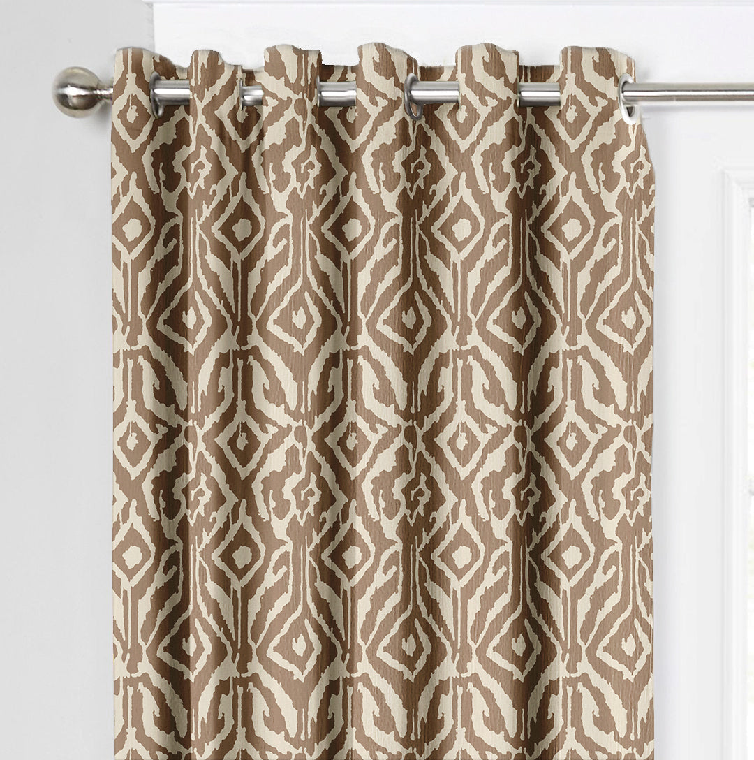 Ultimate Trends Premium Polyester Abstract Pattern Digital Printed Curtain, Peanut Brown Color, 1 Piece