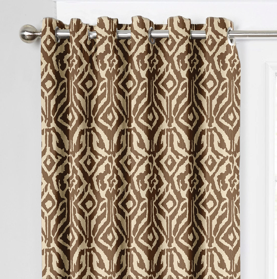 Ultimate Trends Premium Polyester Abstract Pattern Digital Printed Curtain, Brown Color, 1 Piece