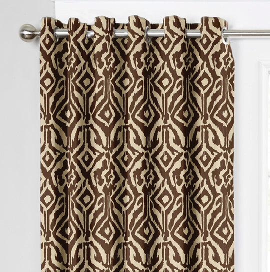 Ultimate Trends Premium Polyester Abstract Pattern Digital Printed Curtain, Brown Color, 1 Piece