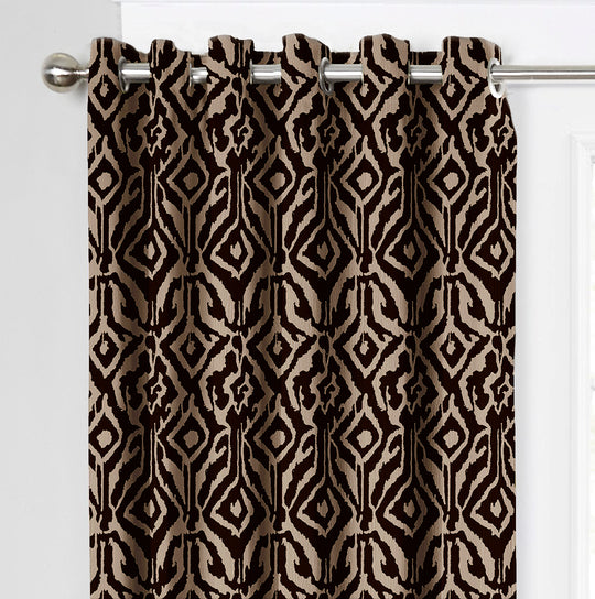 Ultimate Trends Premium Polyester Abstract Pattern Digital Printed Curtain, Chocolate Color, 1 Piece