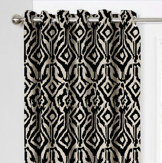 Ultimate Trends Premium Polyester Abstract Pattern Digital Printed Curtain, Black Color, 1 Piece