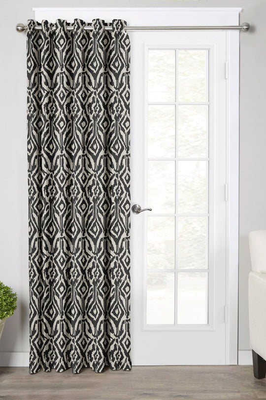 Ultimate Trends Premium Polyester Abstract Pattern Digital Printed Curtain, Charcoal Grey Color, 1 Piece