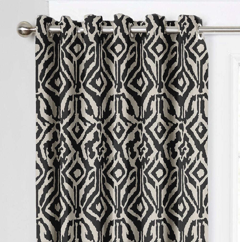 Ultimate Trends Premium Polyester Abstract Pattern Digital Printed Curtain, Charcoal Grey Color, 1 Piece