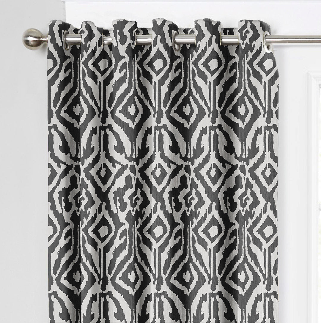 Ultimate Trends Premium Polyester Abstract Pattern Digital Printed Curtain, Steel Grey Color, 1 Piece