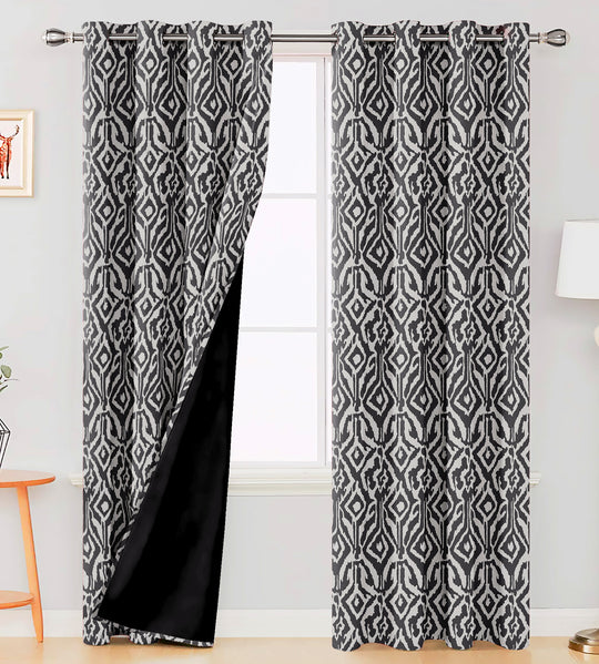 Ultimate Trends Premium Polyester Abstract Pattern Digital Printed Curtain, Steel Grey Color, 1 Piece