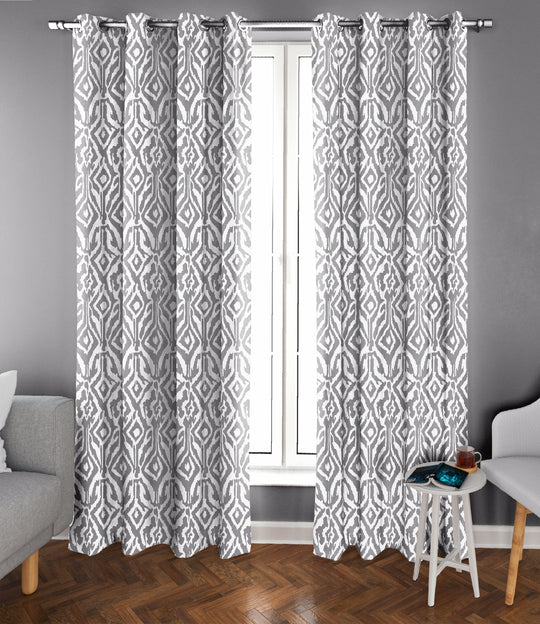 Ultimate Trends Premium Polyester Abstract Pattern Digital Printed Curtain, Pearl Grey Color, 1 Piece