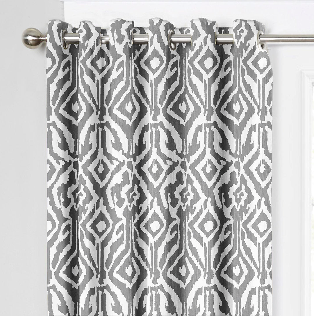 Ultimate Trends Premium Polyester Abstract Pattern Digital Printed Curtain, Pearl Grey Color, 1 Piece