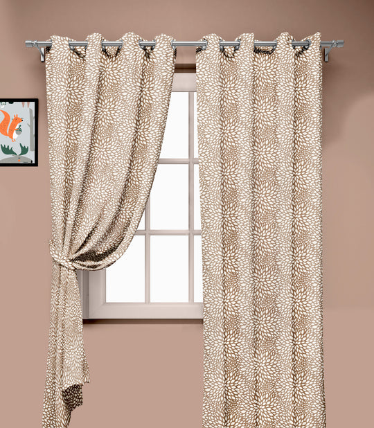 Ultimate Trends Premium Polyester Floral Pattern Digital Printed Curtain, Thunder Grey Color, 1 Piece