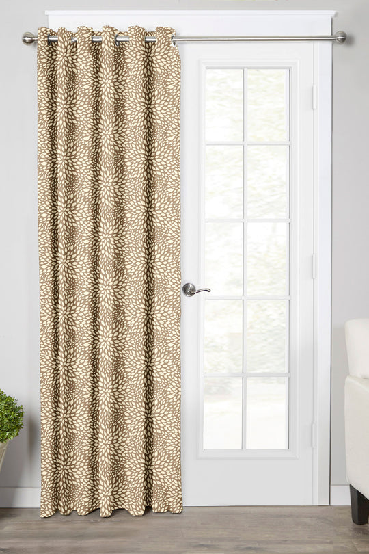 Ultimate Trends Premium Polyester Floral Pattern Digital Printed Curtain, Peanut Brown Color, 1 Piece