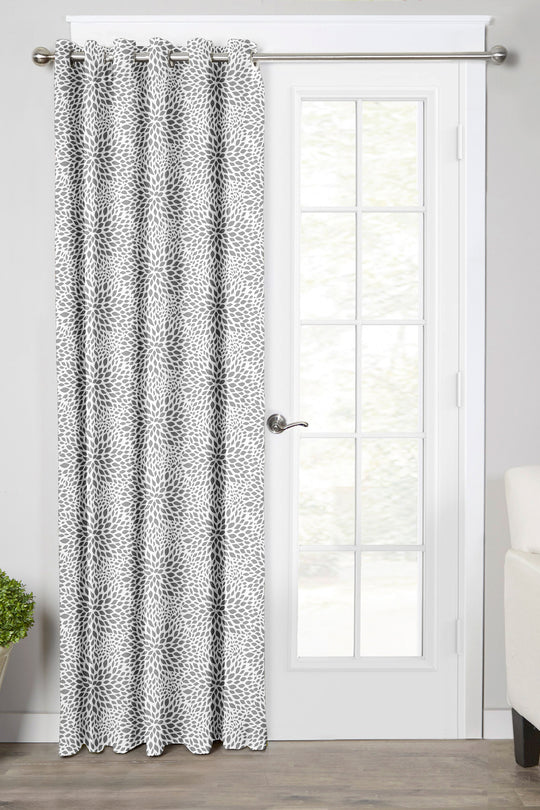 Ultimate Trends Premium Polyester Floral Pattern Digital Printed Curtain, Pearl Grey Color, 1 Piece