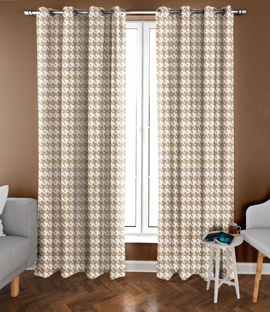 Ultimate Trends Premium Polyester Pixel Pattern Digital Printed Curtain, Thunder Grey Color, 1 Piece