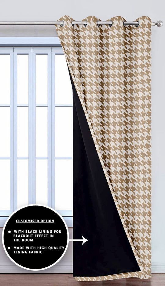 Ultimate Trends Premium Polyester Pixel Pattern Digital Printed Curtain, Thunder Grey Color, 1 Piece