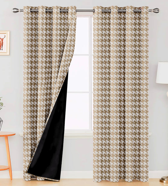 Ultimate Trends Premium Polyester Pixel Pattern Digital Printed Curtain, Thunder Grey Color, 1 Piece