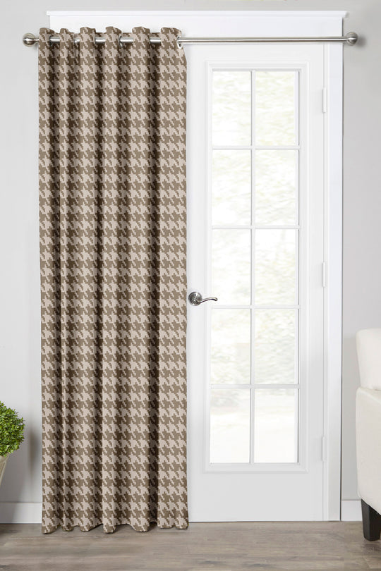 Ultimate Trends Premium Polyester Pixel Pattern Digital Printed Curtain, Brown Color, 1 Piece