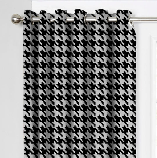 Ultimate Trends Premium Polyester Pixel Pattern Digital Printed Curtain, Black Color, 1 Piece