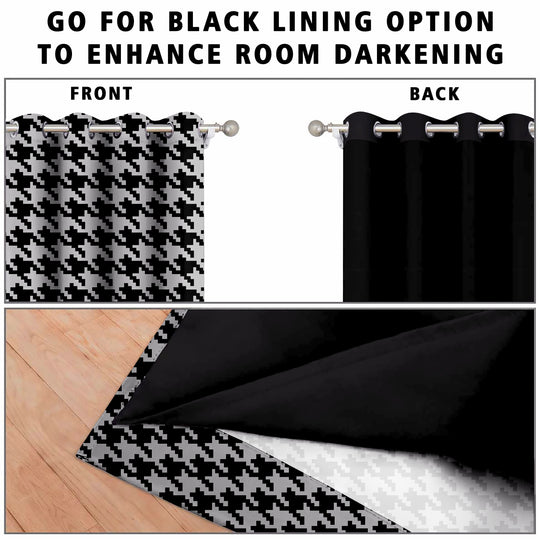 Ultimate Trends Premium Polyester Pixel Pattern Digital Printed Curtain, Black Color, 1 Piece