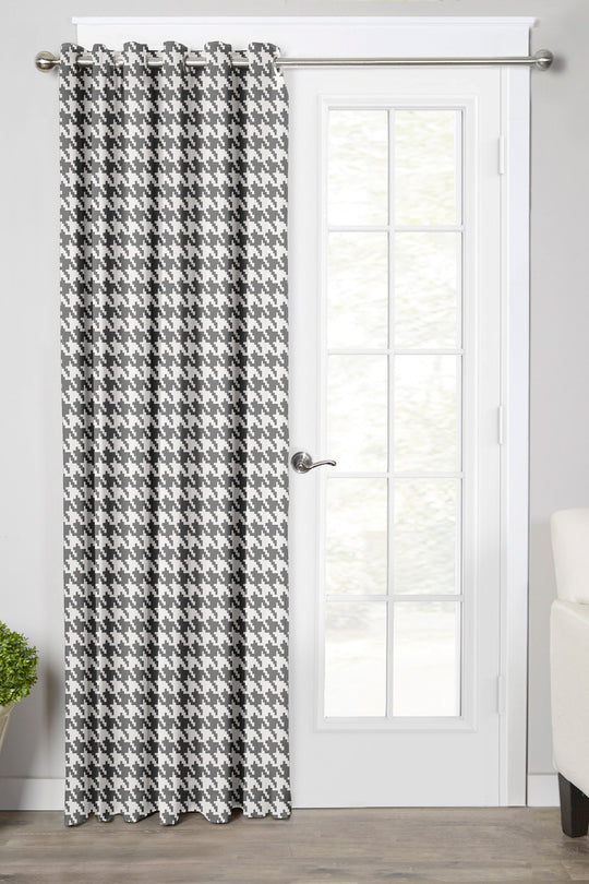 Ultimate Trends Premium Polyester Pixel Pattern Digital Printed Curtain, Steel Grey Color, 1 Piece