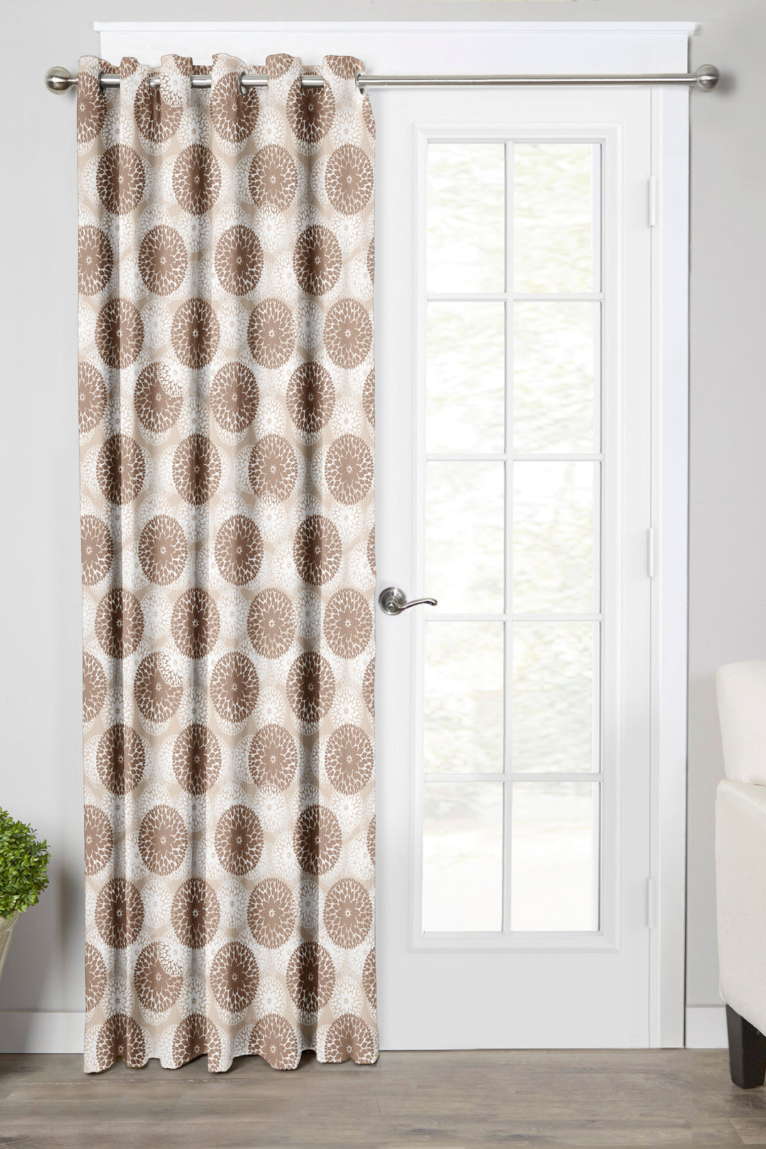 Ultimate Trends Premium Polyester Moire Pattern Digital Printed Curtain, Thunder Grey Color, 1 Piece