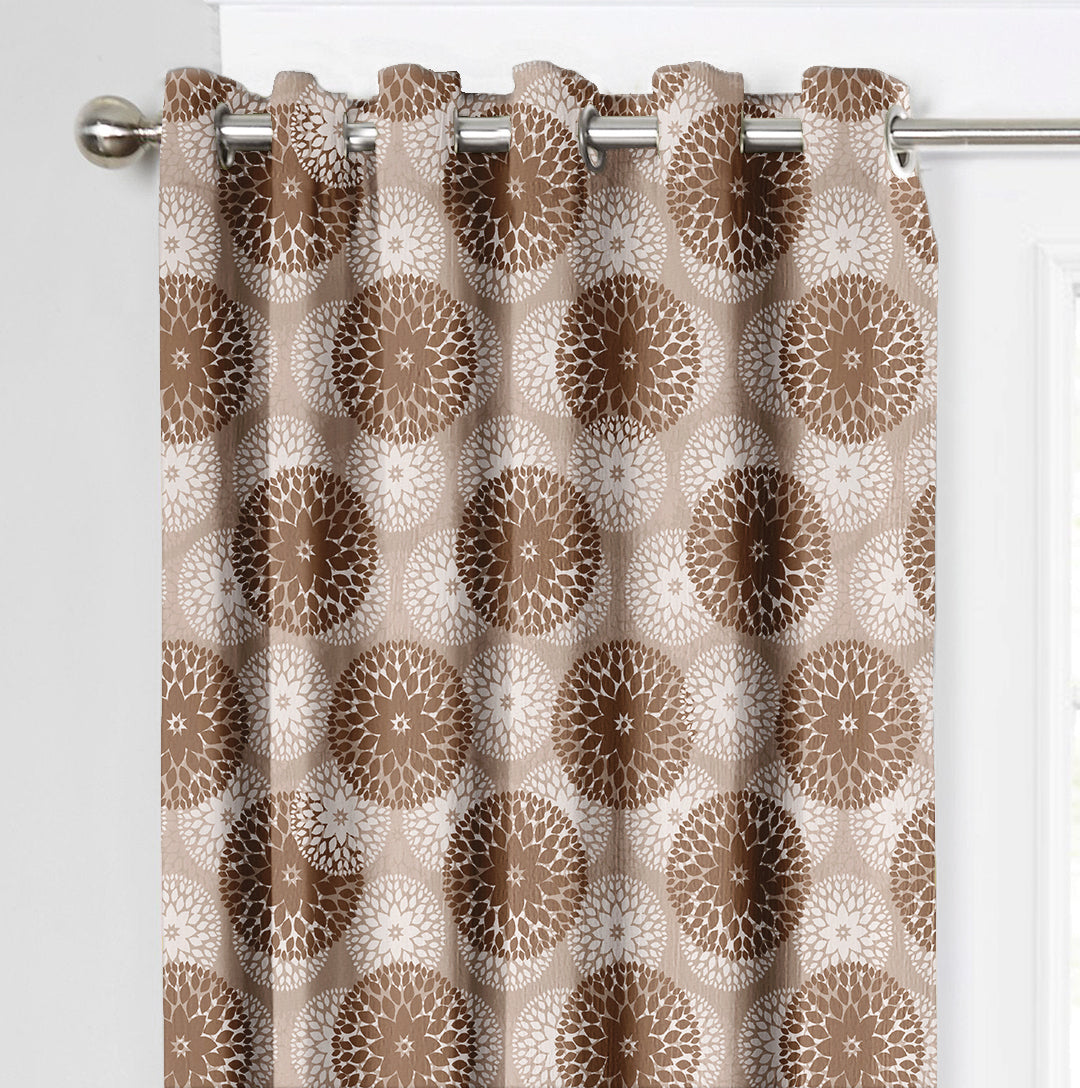 Ultimate Trends Premium Polyester Moire Pattern Digital Printed Curtain, Peanut Brown Color, 1 Piece