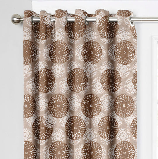 Ultimate Trends Premium Polyester Moire Pattern Digital Printed Curtain, Peanut Brown Color, 1 Piece