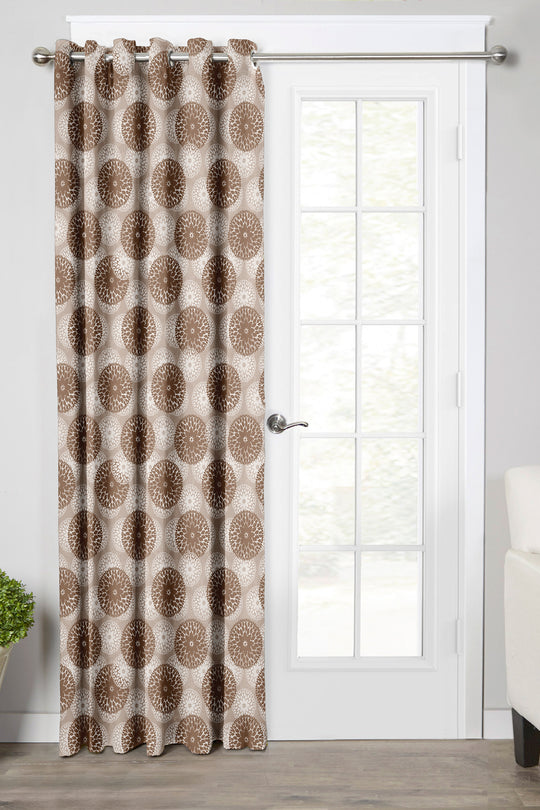 Ultimate Trends Premium Polyester Moire Pattern Digital Printed Curtain, Brown Color, 1 Piece