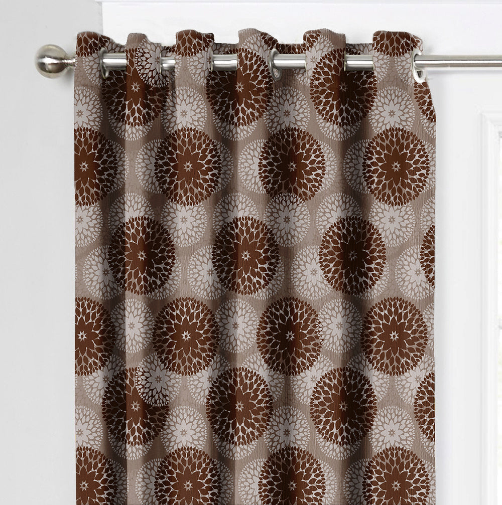 Ultimate Trends Premium Polyester Moire Pattern Digital Printed Curtain, Chocolate Color, 1 Piece