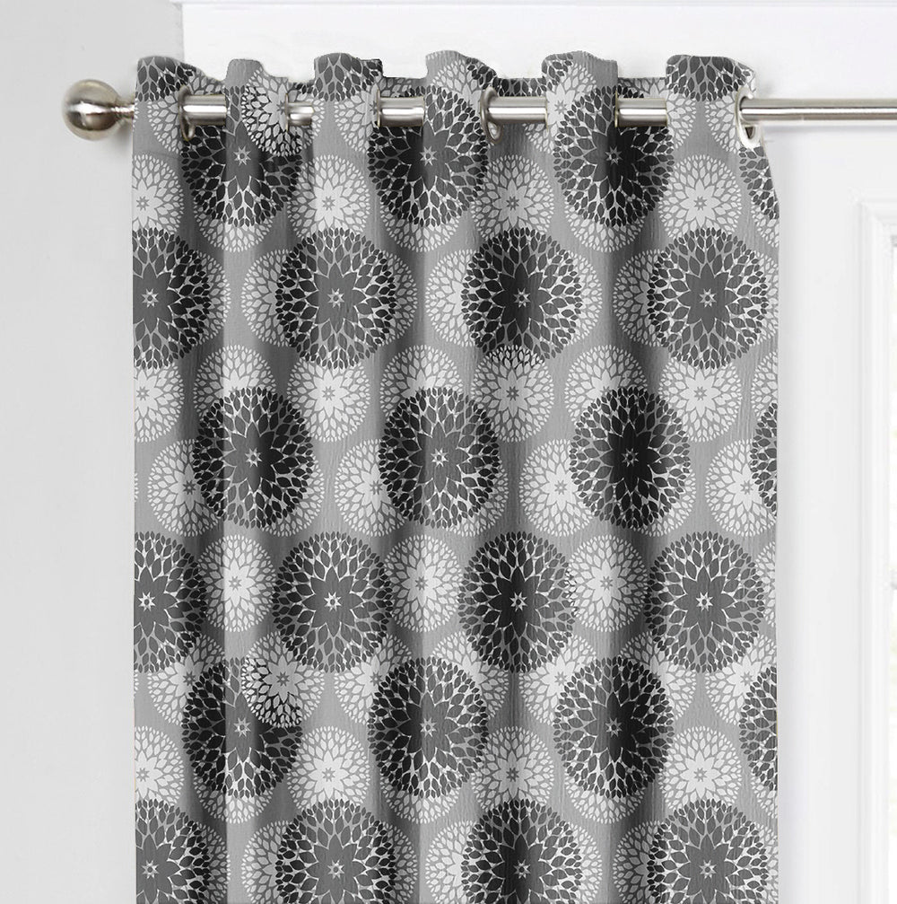 Ultimate Trends Premium Polyester Moire Pattern Digital Printed Curtain, Steel Grey Color, 1 Piece