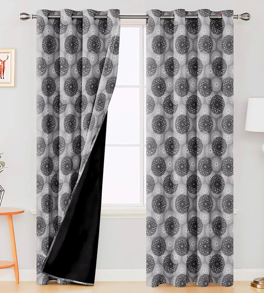 Ultimate Trends Premium Polyester Moire Pattern Digital Printed Curtain, Steel Grey Color, 1 Piece