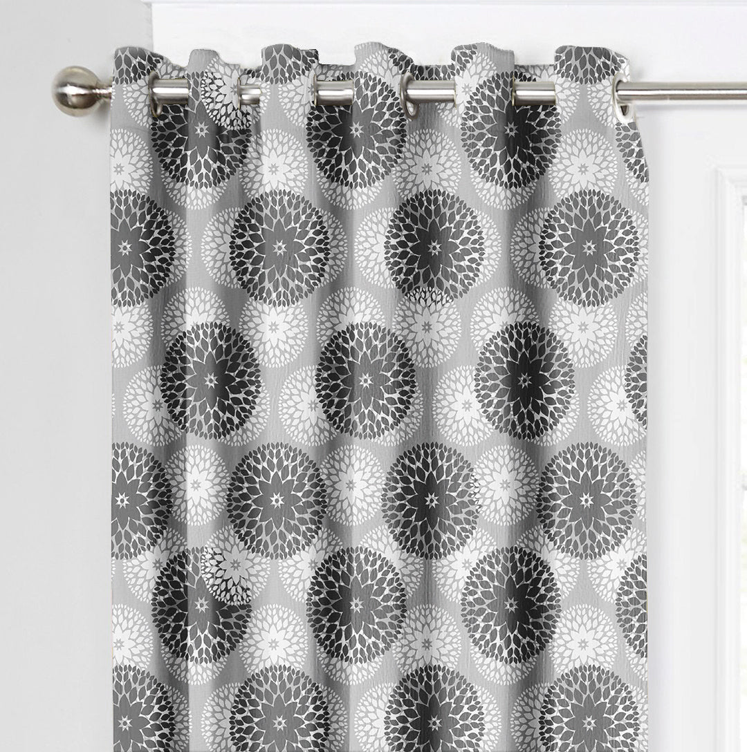 Ultimate Trends Premium Polyester Moire Pattern Digital Printed Curtain, Grey Color, 1 Piece