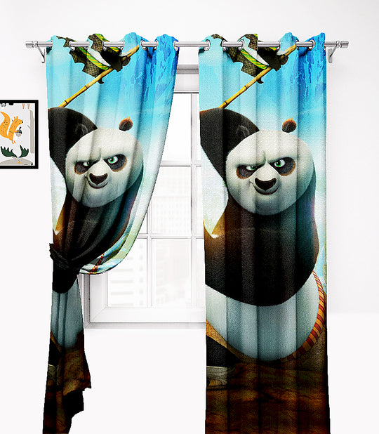 Ultimate Trends Premium Polyester 3D Cartoon Kids Room Curtain Multi Color, KungFu Panda, 1 Piece