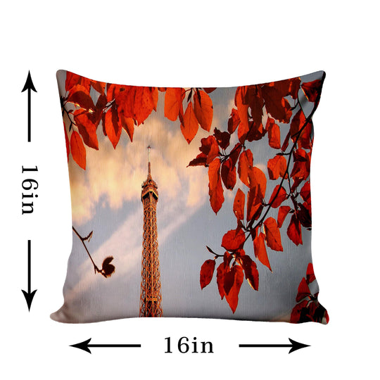 Ultimate Trends 3D Monument Printed Cushion Cover, 16 Inch X 16 Inch, Set of 5 - Multi Color