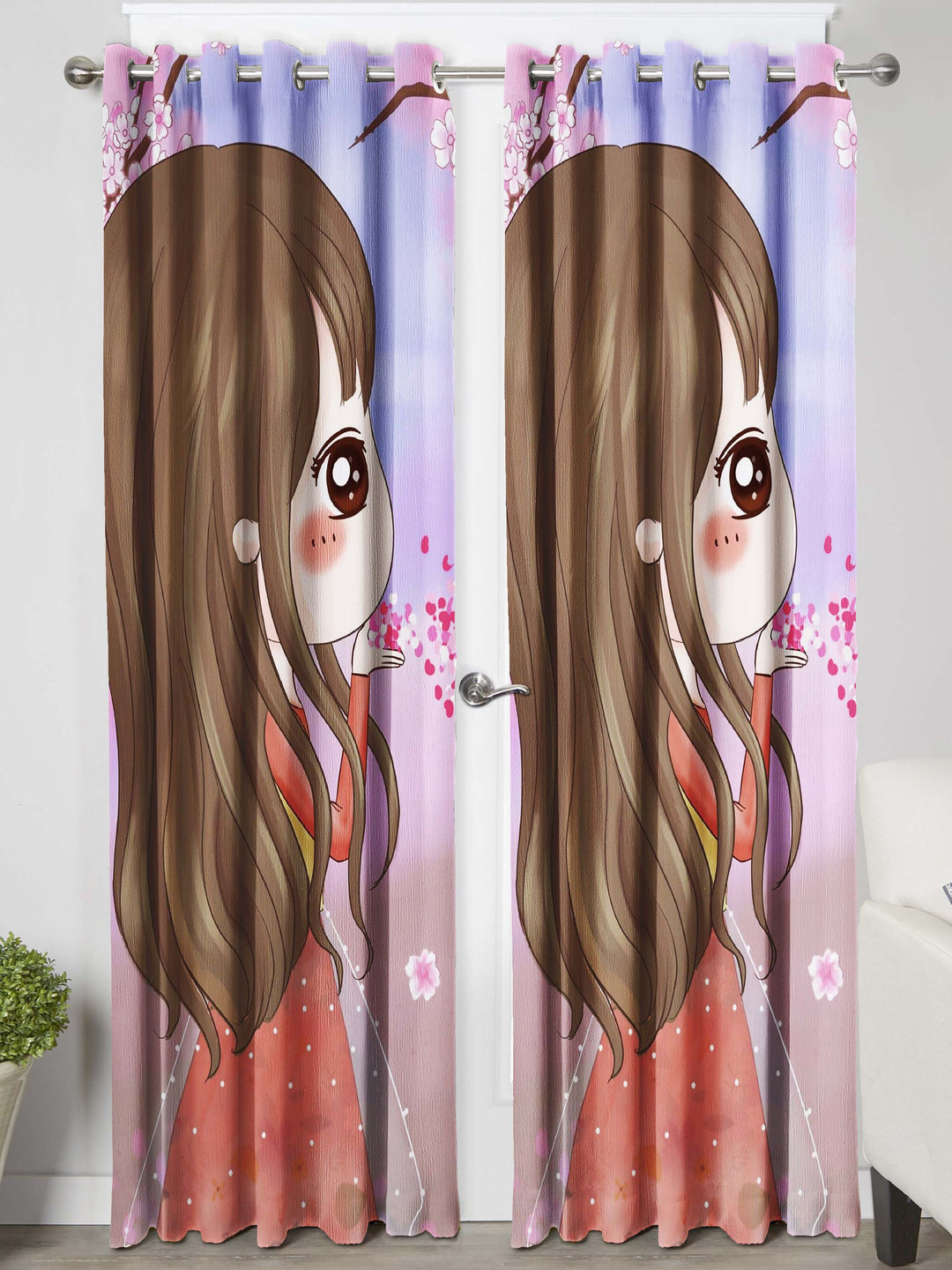 Ultimate Trends Premium Polyester 3D Cartoon Kids Room Curtain Multi Color, Princess, 1 Piece