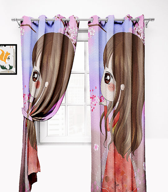 Ultimate Trends Premium Polyester 3D Cartoon Kids Room Curtain Multi Color, Princess, 1 Piece