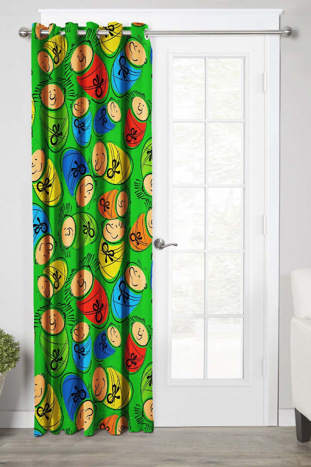 Ultimate Trends Premium Polyester Kids Room Curtain Lime Green Color, 1 Piece