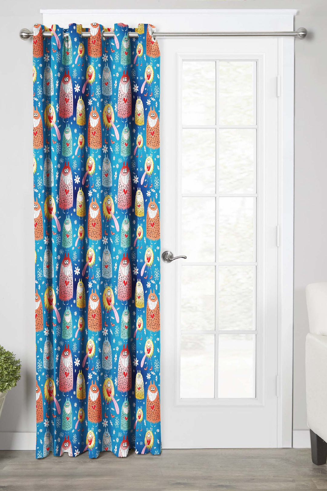 Ultimate Trends Premium Polyester Kids Room Curtain Steel Blue Color, 1 Piece